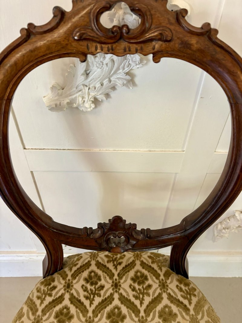 Outstanding Quality Antique Victorian Set of Six Carved Walnut Dining Chairs - Image 9